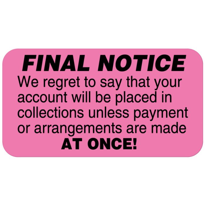 Collections, Final Notice Label, 1-5/8" x 7/8" main product photo