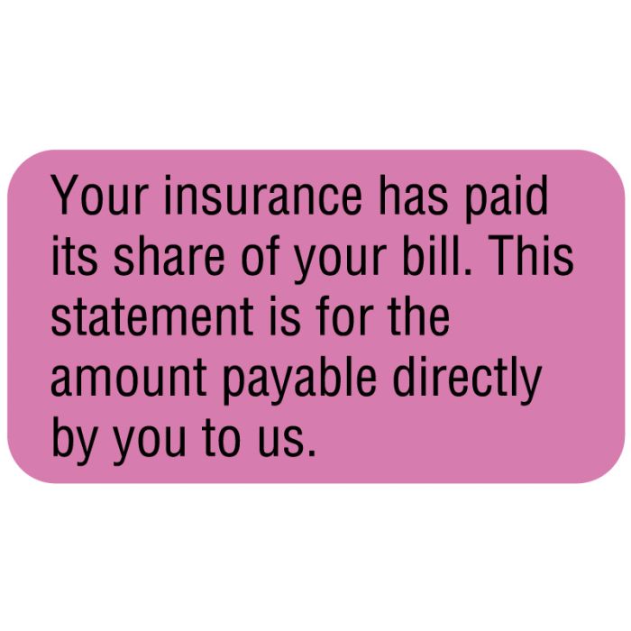 Amount Payable, Insurance Label, 1-5/8" x 7/8" main product photo