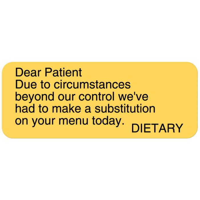 Substitution, Communication To Patient Labels, 2-1/4" x 7/8" main product photo