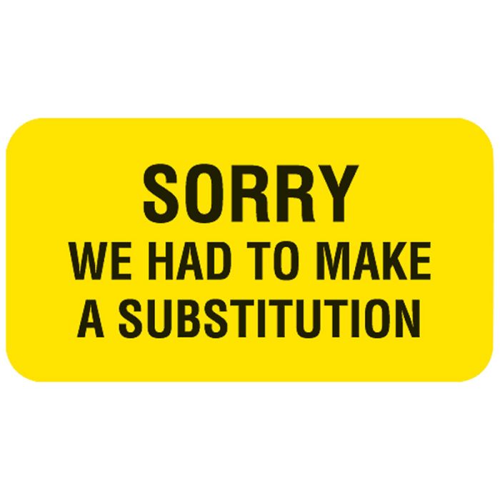 Substitution, Communication To Patient Labels, 1-5/8" x 7/8" main product photo