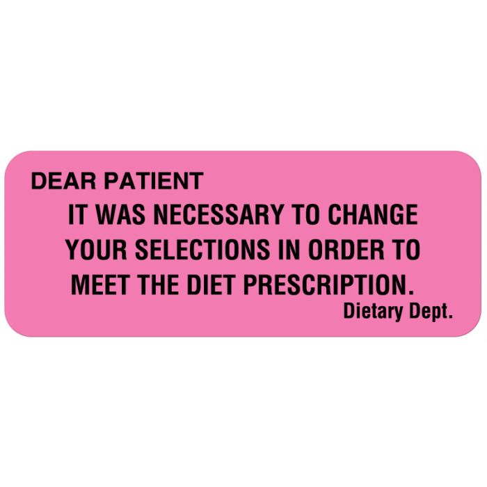 Dear Patient It Was Necessary, Nutrition Communication Labels, 2-1/4" x 7/8" main product photo