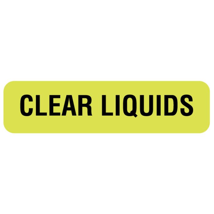 Clear Liquids, Nutrition Communication Labels, 1-1/4" x 5/16" main product photo