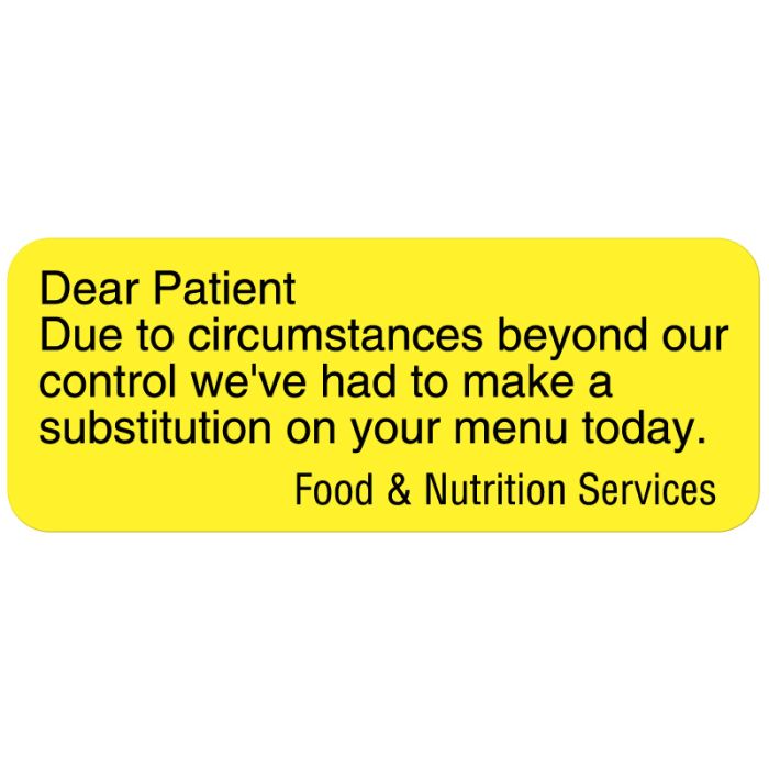 Substitution, Communication To Patient Labels, 2-1/4" x 7/8" main product photo
