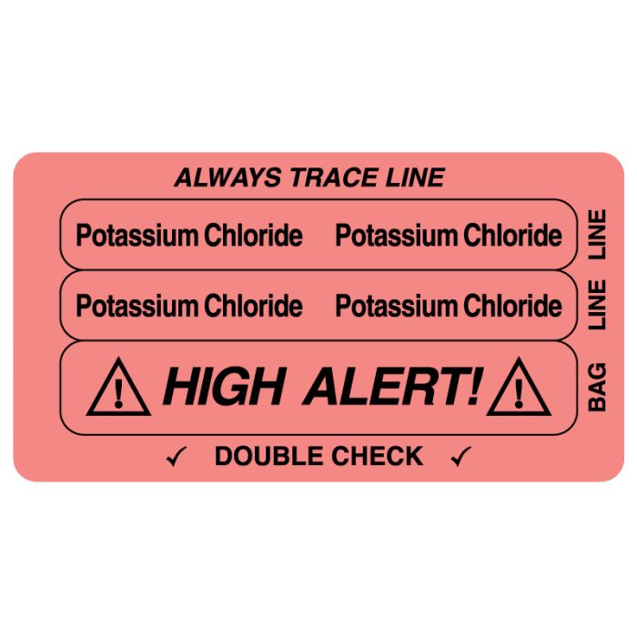 High Alert Double Check Label