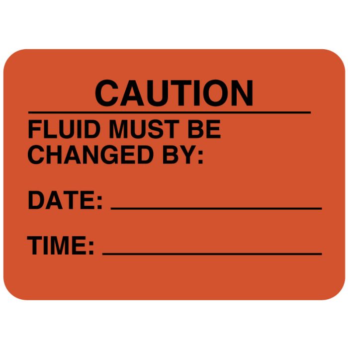 Caution Fluid Change, IV Medication Additive Label, 1-7/8" x 1-7/8" main product photo