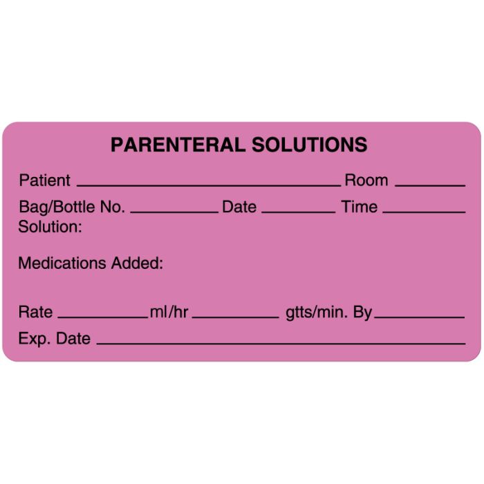 Parenteral Solutions, IV Medication Additive Labels, 4" x 2" main product photo