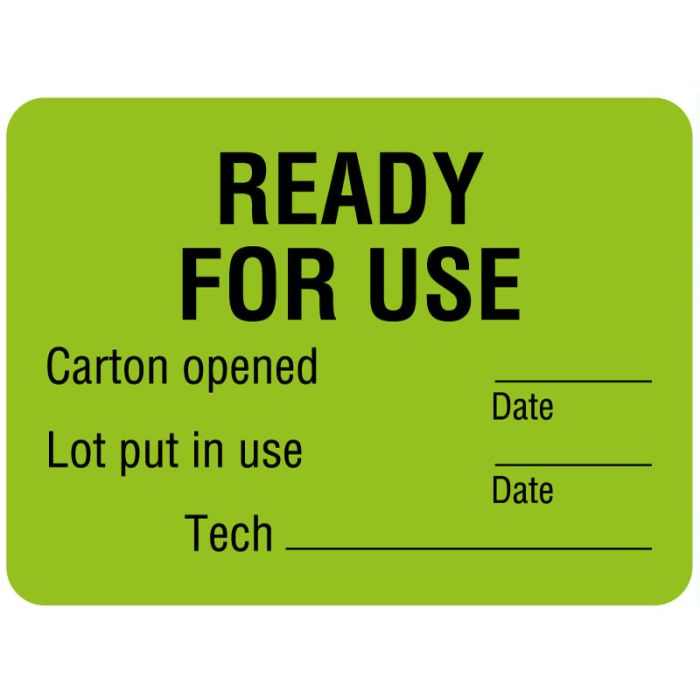 Ready For Use Carton Opened, Quality Control Label, 2-3/8" x 1-3/4" main product photo