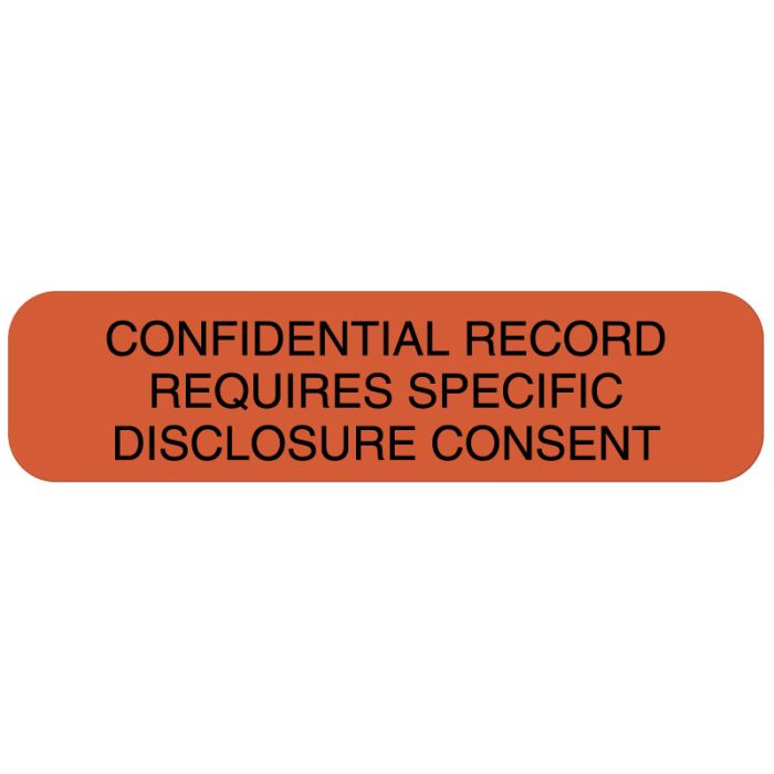 Confidential Record, Disclosure Label, 2" x 1/2" main product photo