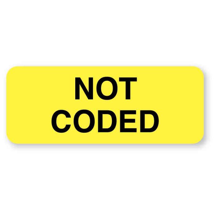 Not Coded, Coding Label, 2-1/4" x 7/8" main product photo