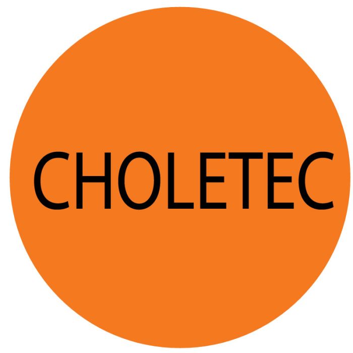Nuclear Medication Syringe Labels, CHOLETEC, 1/2" dia main product photo