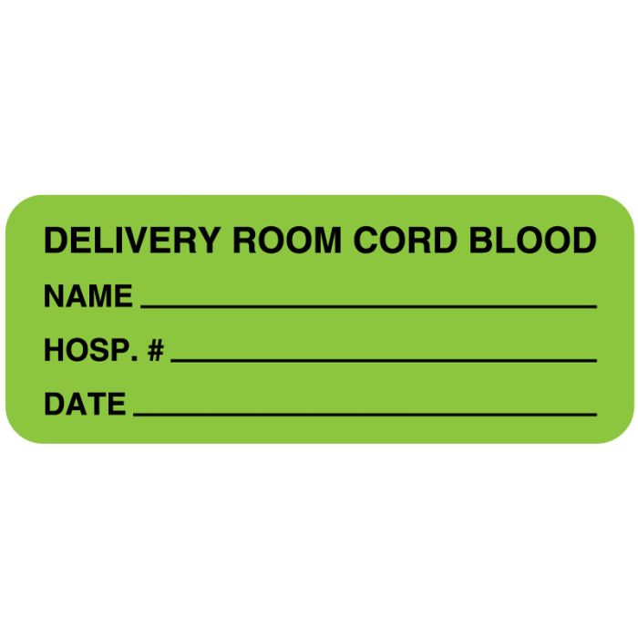 Delivery Room Name, Cord Blood Label, 2-1/4" x 7/8" main product photo