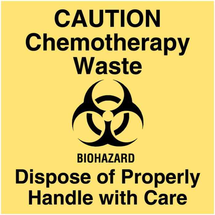 Caution Waste, Chemotherapy Communication Label, 4-1/2" x 4-1/2" main product photo