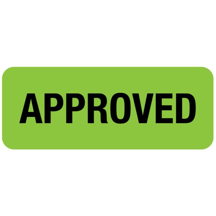 Approved, Quality Control Label, 2-1/4" x 7/8" main product photo