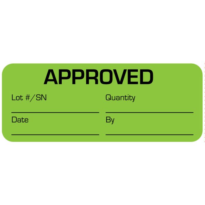 Approved Lot Quantity, Quality Control Label, 2-1/4" x 7/8" main product photo