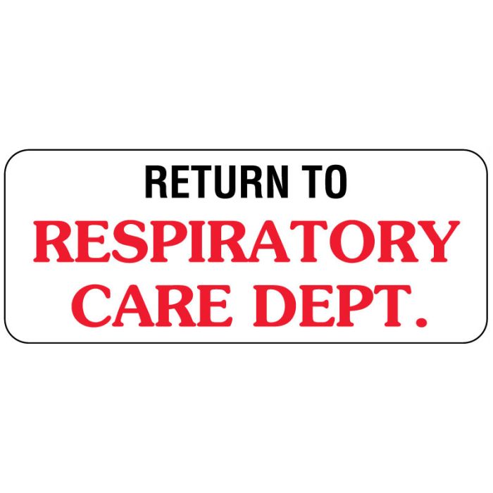 Return To, Respiratory Care Label, 2-1/2" x 1" main product photo