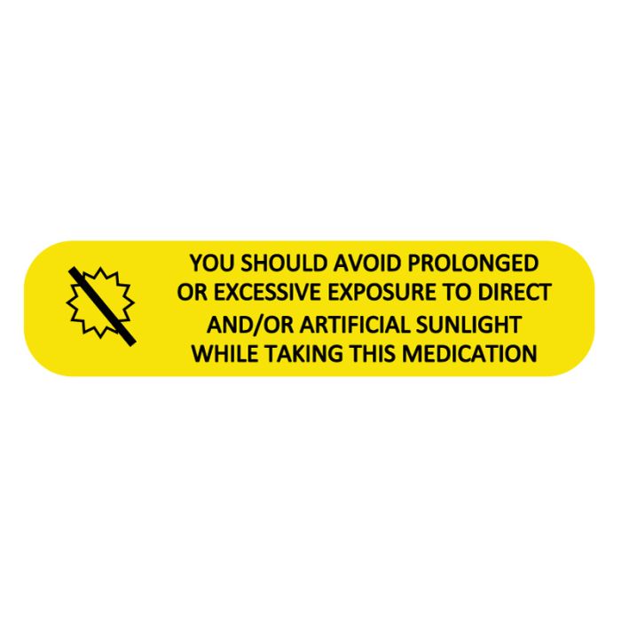 You Should Avoid Sunlight, Medication Instruction Label, 1-5/8" x 3/8" main product photo