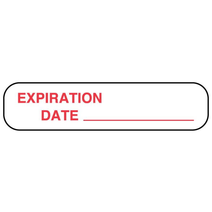 Exp. Date, Medication Instruction Label, 1-5/8" x 3/8" main product photo