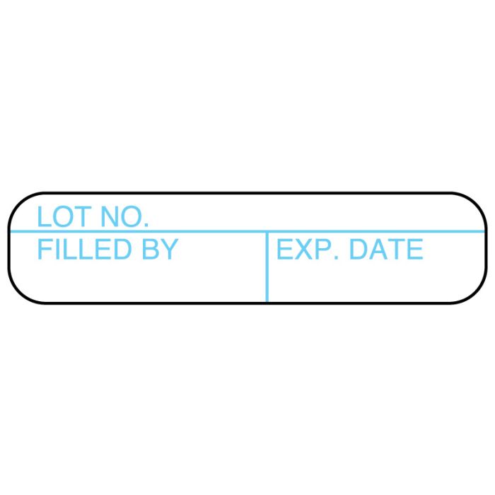 Lot No. Fill By, Medication Instruction Label, 1-5/8" x 3/8" main product photo