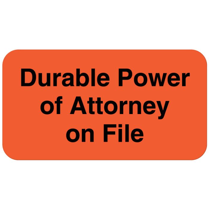 Power Of Attorney, Advance Directive Checklist Label, 1-5/8" x 7/8" main product photo