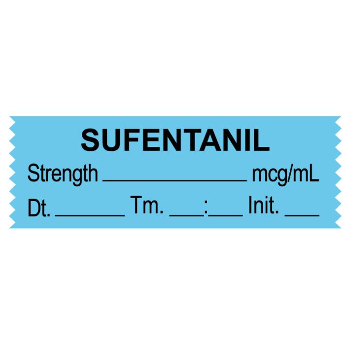 Anesthesia Tape, Sufentanil mcg/mL, Date Time Initial, 1-1/2" x 1/2" main product photo