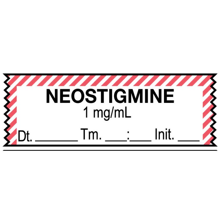 Anesthesia Tape, Neostigmine 1 mg/mL, Date Time Initial, 1-1/2" x 1/2" main product photo