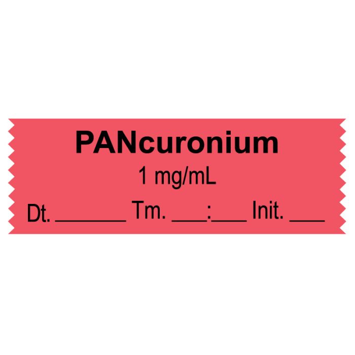 Anesthesia Tape, Pancuronium 1 mg/mL, Date Time Initial, 1-1/2" x 1/2" main product photo