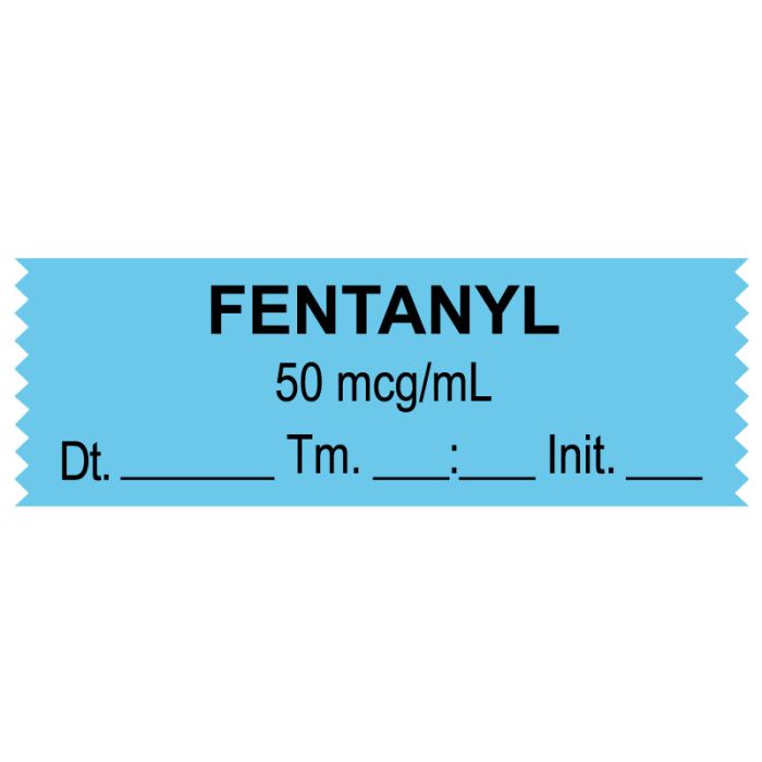 Anesthesia Tape, Fentanyl 50 mcg/mL, Date Time Initial, 1-1/2" x 1/2" main product photo