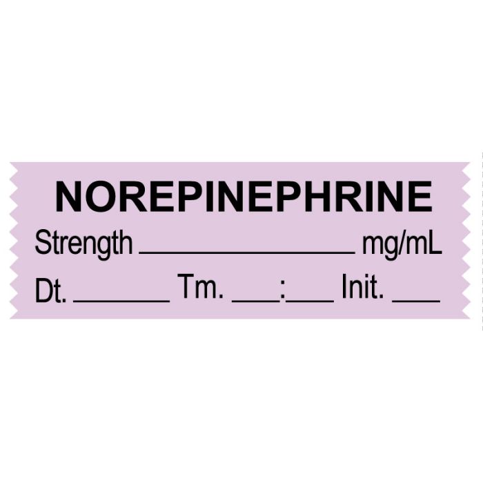 Anesthesia Tape, Norepinephrine mg/mL, Date Time Initial, 1-1/2" x 1/2" main product photo