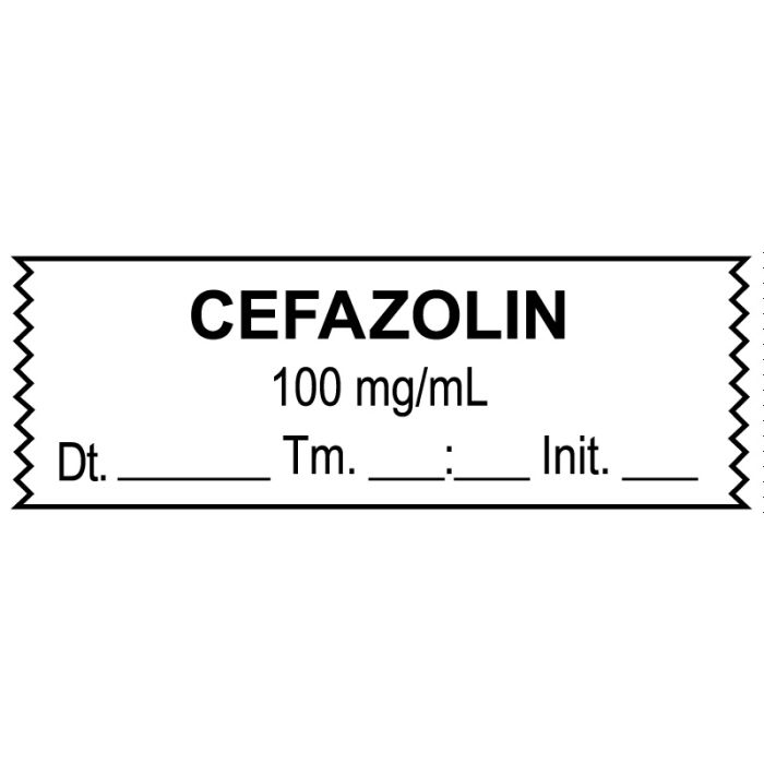 Anesthesia Tape, Cefazolin 100 mg/mL, Date Time Initial, 1-1/2" x 1/2" main product photo