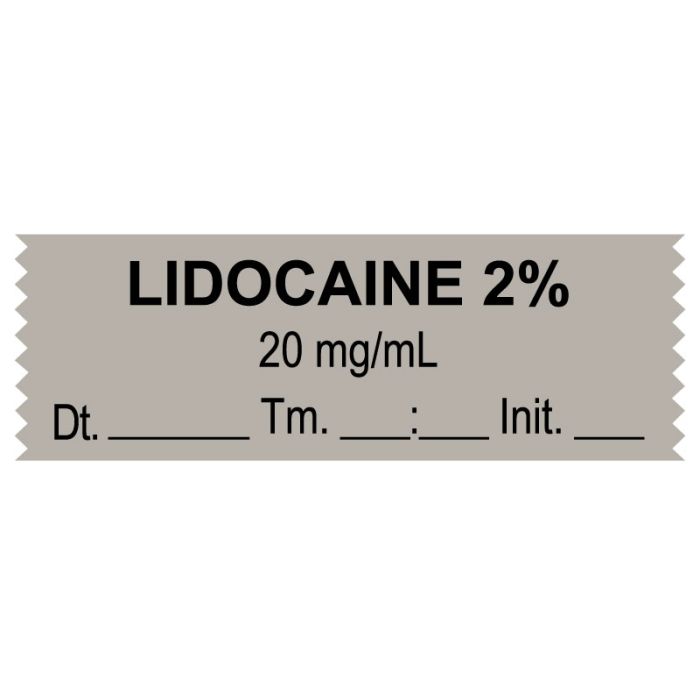 Anesthesia Tape, Lidocaine 2% 20 mg/mL, Date Time Initial, 1-1/2" x 1/2" main product photo