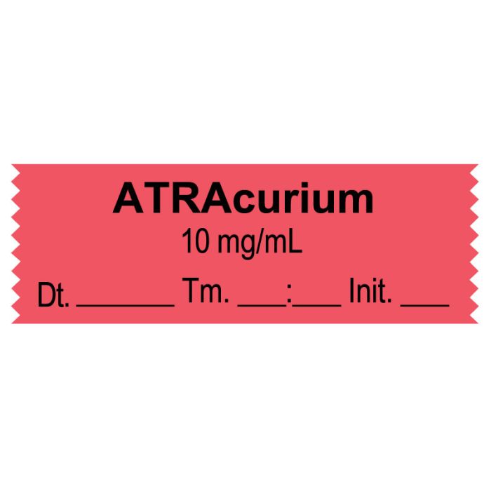 Anesthesia Tape, Atracurium 10 mg/mL, Date Time Initial, 1-1/2" x 1/2" main product photo