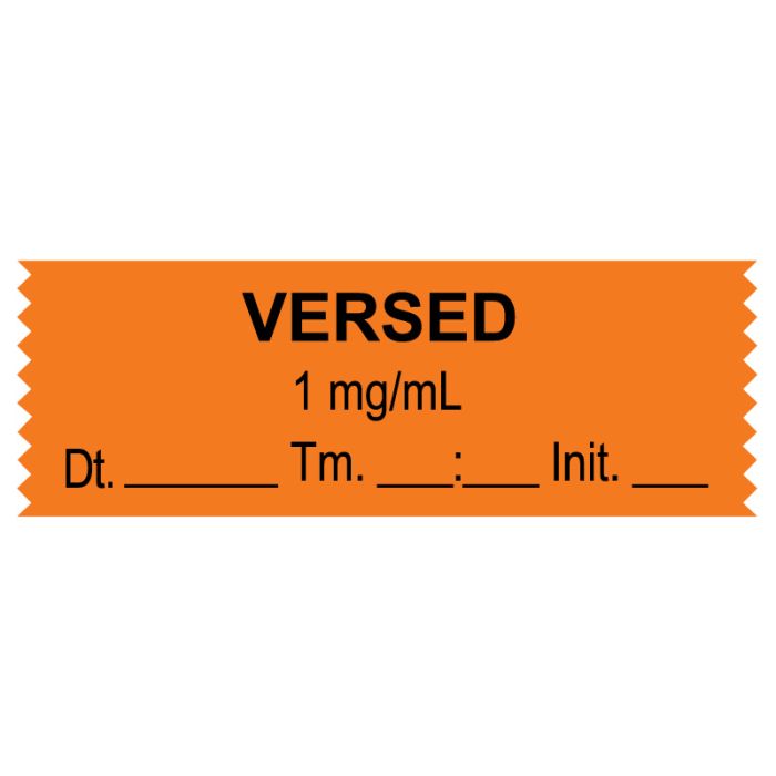 Anesthesia Tape, Versed 1 mg/mL, Date Time Initial, 1-1/2" x 1/2" main product photo