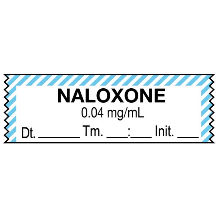 Anesthesia Tape, Naloxone 0.04 mg/mL, Date Time Initial, 1-1/2" x 1/2" main product photo