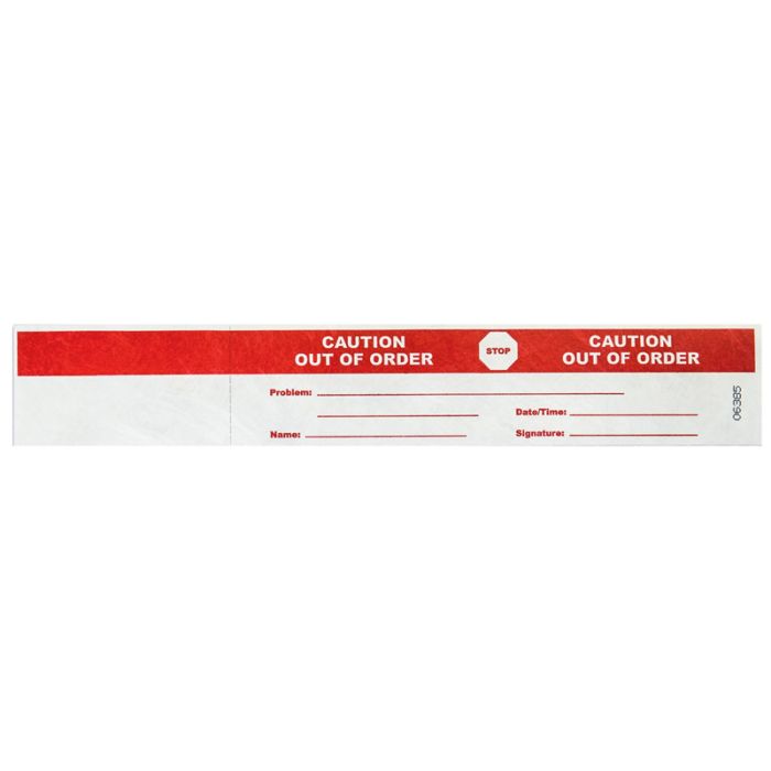 Out Of Order Tyvek Status Band,12" x 2" main product photo