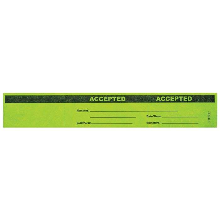 Accepted Tyvek Status Band,12" x 2" main product photo