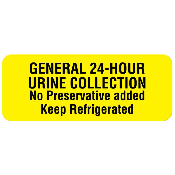 General 24-Hour, Urine Collection Label, 2-1/4" x 7/8" main product photo
