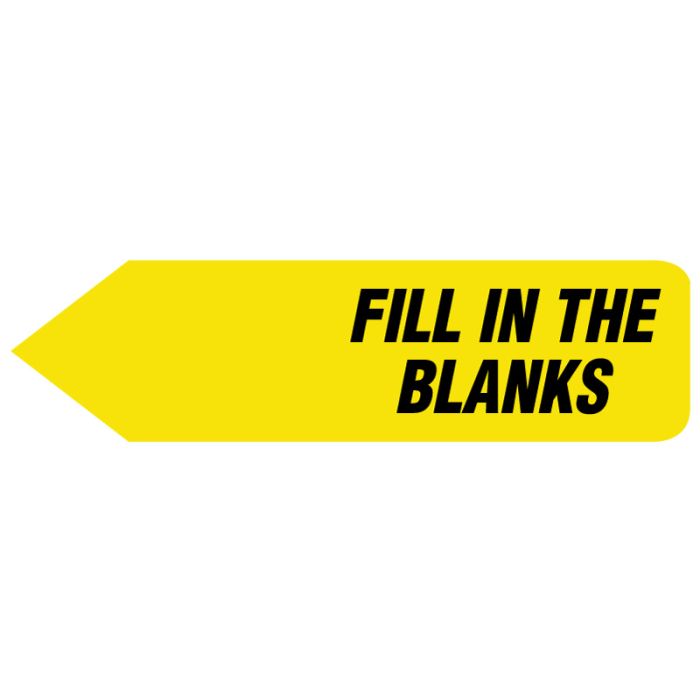 Fill In The Blanks, UniArrow Jr. SpaceSaver Flag, 1-3/16" x 5/16" main product photo
