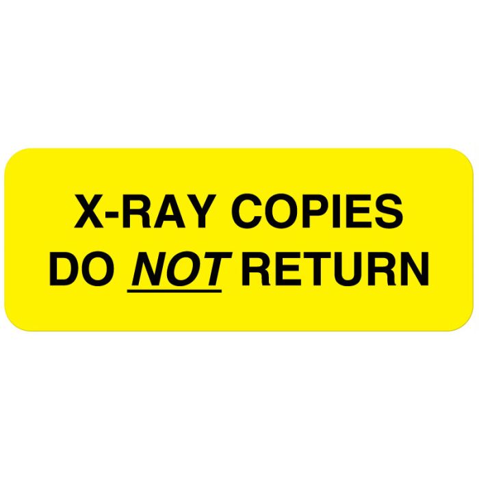 X-Ray Copies Do Not Return, Radiology Information Labels, 2-1/4" x 7/8" main product photo