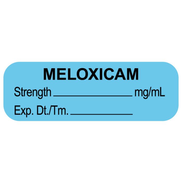 Anesthesia Label, Meloxicam mg/mL, 1-1/2" x 1/2" main product photo
