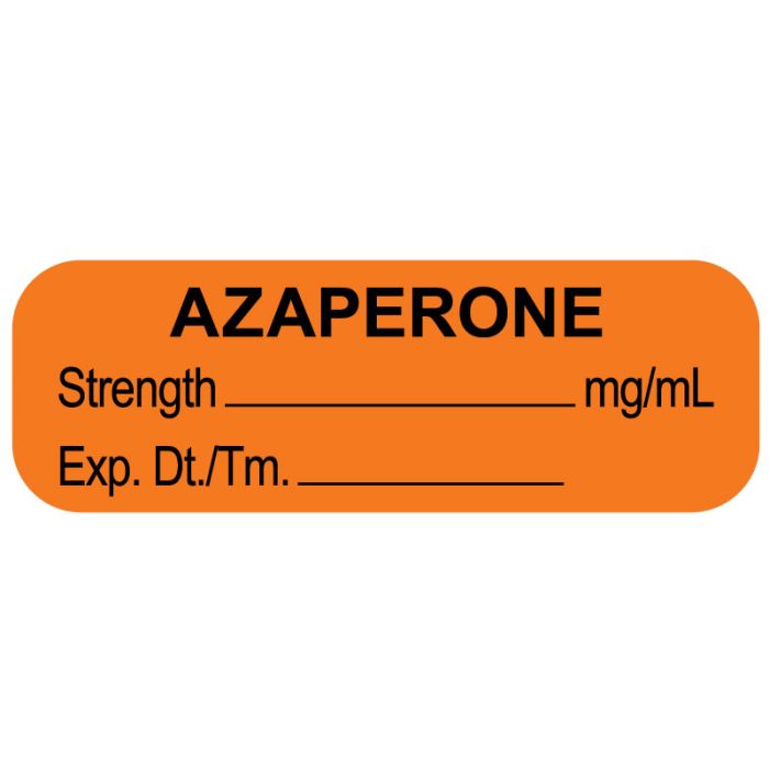 Anesthesia Label, Azaperone mg/mL, 1-1/2" x 1/2" main product photo