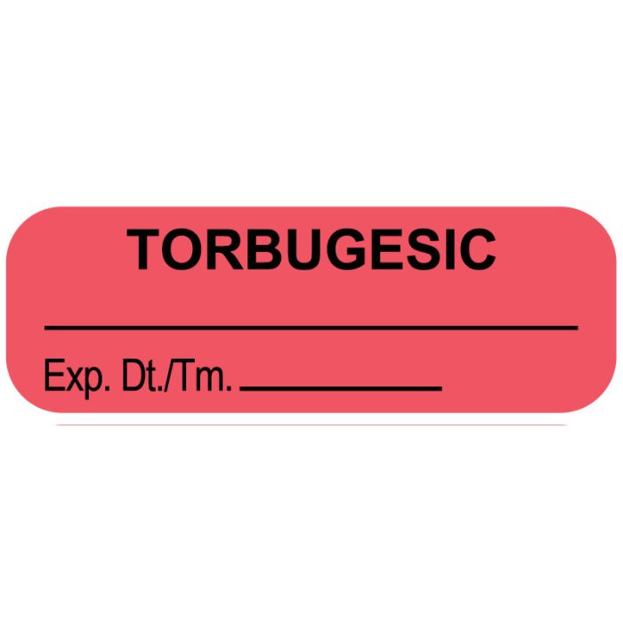 Anesthesia Label, Torbugesic, 1-1/2" x 1/2" main product photo