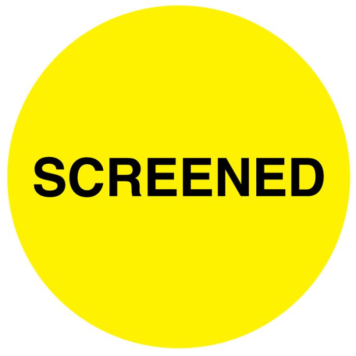 Screening Process, Communication Label, 3/4" Dia main product photo