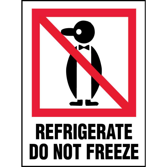 Refrigerate Do Not Freeze, Linerless Shipping Label, 3" x 4" main product photo