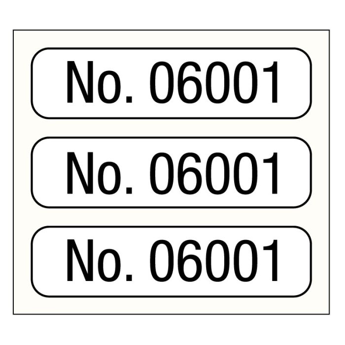 No. 06001-07000, Consecutive Number Label, 1" x 1/4" main product photo