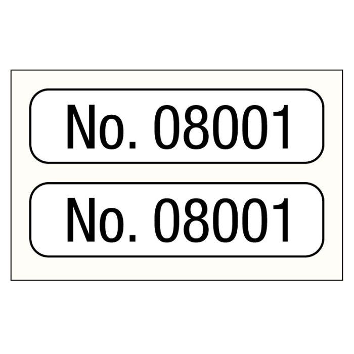 No. 08001-09000, Consecutive Number Label, 1" x 1/4" main product photo