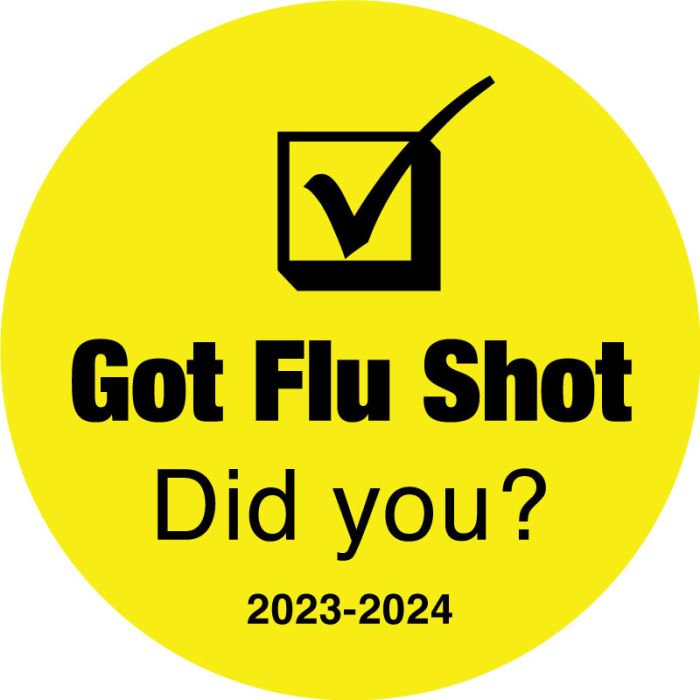 Got Flu Shot Did You?, Yellow, 3/4" x 3/4" main product photo