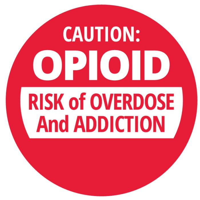 Opioid Warning, 3/4" Dia main product photo