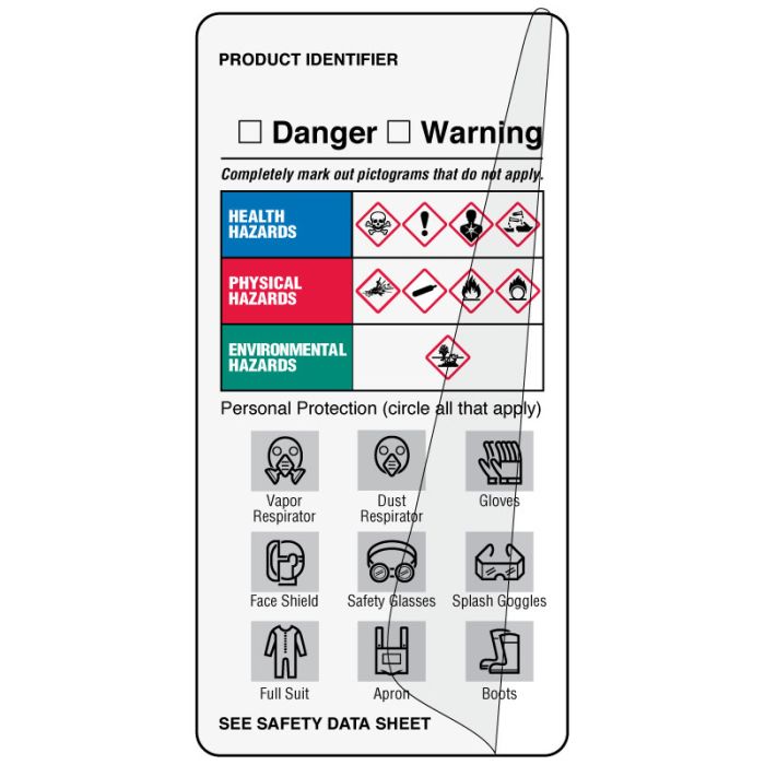 GHS PPPE Label, 2" x 4" main product photo