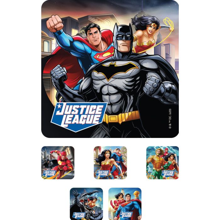 Justice League, Kids' Sticker, 2-1/2" x 2-1/2" main product photo