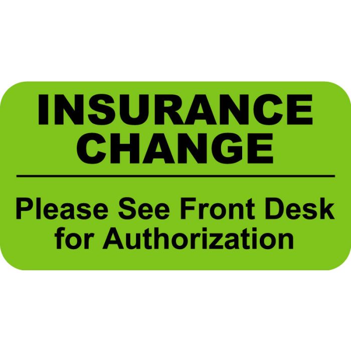 Insurance Change Label, 1-5/8" x 7/8" main product photo